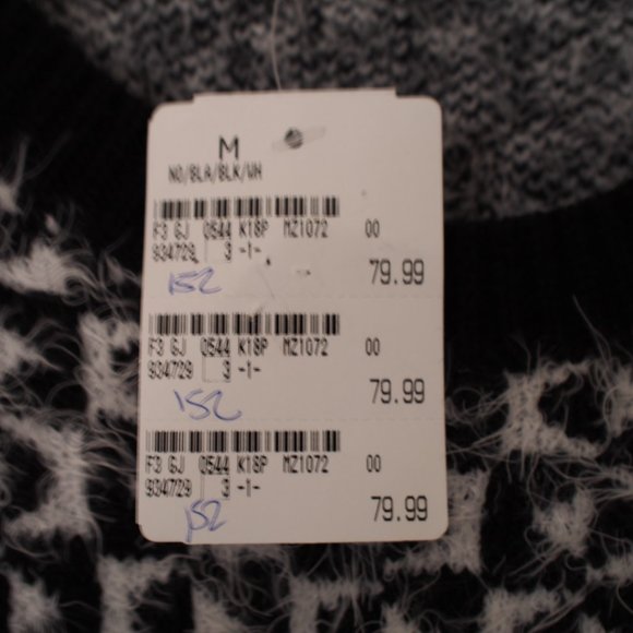Marie Claire black and white fuzzy sweater NWT - Picture 3 of 5